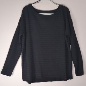 Only Women's Black Crew Neck Sweater with Ribbed Neckline Size XXL